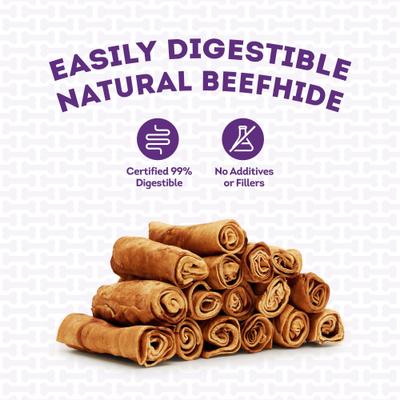Show full view: Treatly American Sourced Beefhide Rolls 4 to 5-in Chicken Flavor Dog Chews, 16 count slide 8 of 10