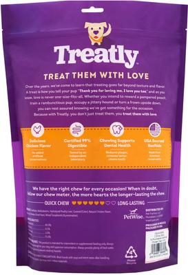 Show full view: Treatly American Sourced Beefhide Rolls 8 to 9-in Chicken Flavor Dog Chews, 10 count slide 3 of 10
