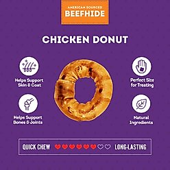Treatly American Sourced Beefhide Donut 3 to 4-in Chicken Flavor Dog Chews, 8 count slide 2 of 9