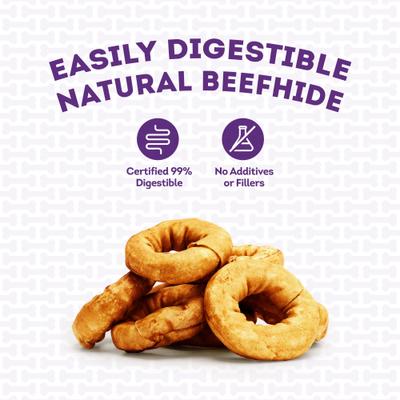 Show full view: Treatly American Sourced Beefhide Donut 3 to 4-in Chicken Flavor Dog Chews, 8 count slide 8 of 10