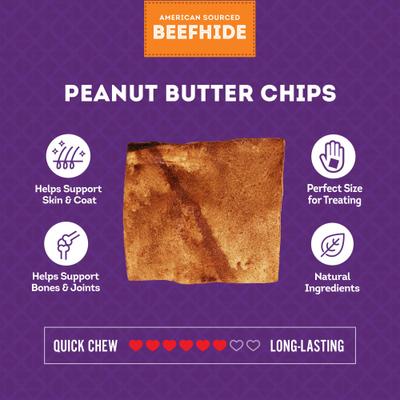 Show full view: Treatly American Sourced Beefhide Chips Peanut Butter Flavor Dog Chews, 22-oz bag slide 5 of 10