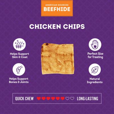 Show full view: Treatly American Sourced Beefhide Chips Chicken Flavor Dog Chews, 22-oz bag slide 5 of 10