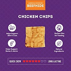 Treatly American Sourced Beefhide Chips Chicken Flavor Dog Chews, 32-oz bag slide 2 of 9