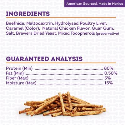 Show full view: Treatly Beefhide Munchy Sticks 5-in Chicken Flavor Dog Chews, 1.5-lb bag slide 6 of 10