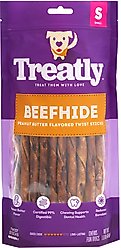 Treatly Beefhide Twist Sticks 5-in Peanut Butter Flavor Dog Chews, 1-lb bag