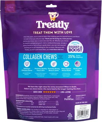 Show full view: Treatly USA Collagen Chips Assorted Chicken Marinade Flavor Dog Chews, 14-oz bag slide 3 of 11