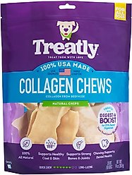 Treatly USA Collagen Chips Assorted Natural Flavor Dog Chews, 14-oz bag