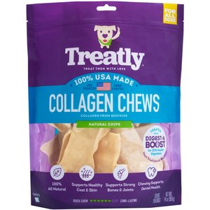Treatly USA Collagen Chips Assorted Chicken Marinade Flavor Dog Chews, 14-oz bag