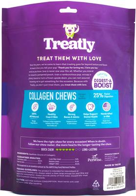 Show full view: Treatly USA Collagen Braids 6 to 7-in Natural Flavor Dog Chew Treats, 15 count slide 3 of 10
