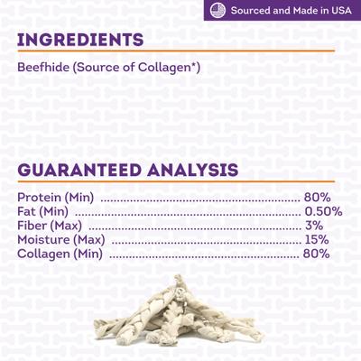 Show full view: Treatly USA Collagen Braids 6 to 7-in Natural Flavor Dog Chew Treats, 15 count slide 6 of 10