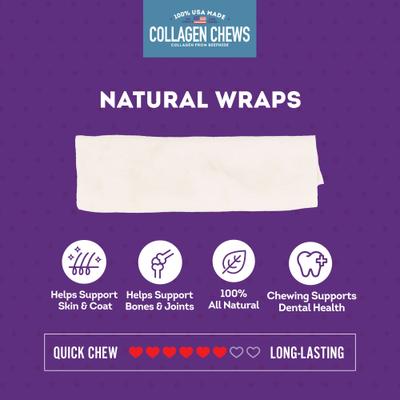 Show full view: Treatly USA Collagen Wraps 6 to 7-in Natural Flavor Dog Chews, 4 count slide 5 of 10