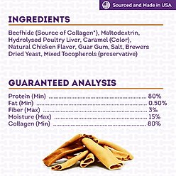 Treatly USA Collagen Wraps 6 to 7-in Chicken Marinade Flavor Dog Chews, 4 count slide 2 of 9