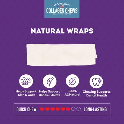 Show full view: Treatly USA Collagen Wraps 6 to 7-in Natural Flavor Dog Chews, 12 count slide 5 of 10