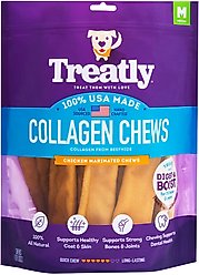 Treatly USA Collagen Wraps 6 to7-in Chicken Marinade Flavor Dog Chews, 12 count