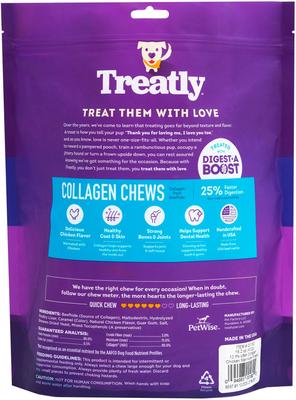 Show full view: Treatly USA Collagen Wraps 6 to7-in Chicken Marinade Flavor Dog Chews, 12 count slide 3 of 9