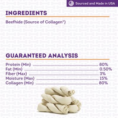 Show full view: Treatly USA Collagen Twist 6 to 7-in Natural Flavor Dog Chews, 6 count slide 6 of 10