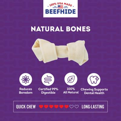 Show full view: Treatly USA Beefhide Bones 5 to 6-in Natural Flavor Dog Chews, 7 count slide 5 of 10