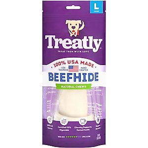 Treatly USA Beefhide Bones 9 to 10-in Natural Flavor Dog Chews