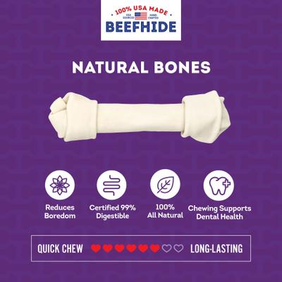 Show full view: Treatly USA Beefhide Bones 9 to 10-in Natural Flavor Dog Chews slide 5 of 9