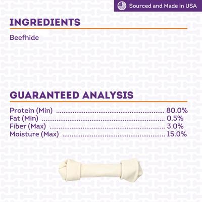 Show full view: Treatly USA Beefhide Bones 9 to 10-in Natural Flavor Dog Chews slide 6 of 9