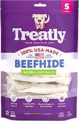 Treatly USA Beefhide Chip Rolls 5 to 6-in Natural Flavor Dog Chews, 22 count