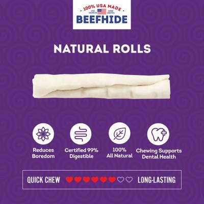 Show full view: Treatly USA Beefhide Chip Rolls 5 to 6-in Natural Flavor Dog Chews, 22 count slide 5 of 10