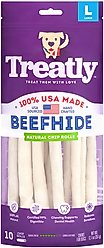 Treatly USA Beefhide Chip Rolls 10 to 11-in Natural Flavor Dog Chews, 10 count