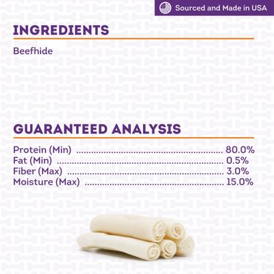 Show full view: Treatly USA Beefhide Rolls 6 to 7-in Natural Flavor Dog Chew Treats, 5 count slide 6 of 10