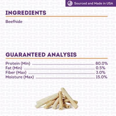 Show full view: Treatly USA Beefhide Rolls 8 to 9-in Natural Flavor Dog Chews, 10 count slide 6 of 10