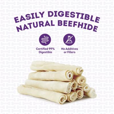 Show full view: Treatly USA Beefhide Rolls 8 to 9-in Natural Flavor Dog Chews, 10 count slide 8 of 10