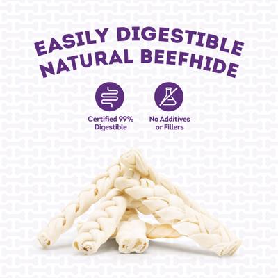 Show full view: Treatly USA Beefhide Braids 7 to 8-in Natural Flavor Dog Chews, 7 count slide 8 of 10