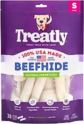 Treatly USA Beefhide Small Assorted Natural Flavor Dog Chews, 10 count