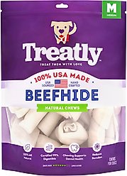 Treatly USA Beefhide Medium Assorted Natural Flavor Dog Chews, 10 count