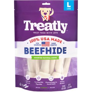 Treatly USA Beefhide Small Assorted Natural Flavor Dog Chews, 10 count