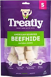 Treatly American Sourced Beefhide Bones 4 to 5-in Natural Flavor Dog Chews, 10 count