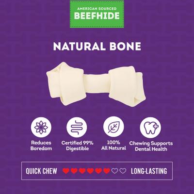 Show full view: Treatly American Sourced Beefhide Bones 4 to 5-in Natural Flavor Dog Chews, 10 count slide 5 of 10
