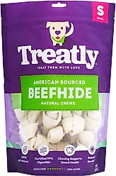Treatly American Sourced Beefhide Bones 4 to 5-in Natural Flavor Dog Chews, 16 count slide 1 of 9