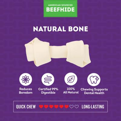 Show full view: Treatly American Sourced Beefhide Bones 4 to 5-in Natural Flavor Dog Chews, 16 count slide 5 of 10