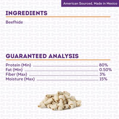 Show full view: Treatly American Sourced Beefhide Bones 4 to 5-in Natural Flavor Dog Chews, 16 count slide 6 of 10