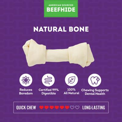 Show full view: Treatly American Sourced Beefhide Bones 6 to 7-in Natural Flavor Dog Chews, 3 count slide 5 of 10