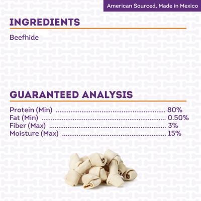 Show full view: Treatly American Sourced Beefhide Bones 6 to 7-in Natural Flavor Dog Chews, 3 count slide 6 of 10