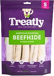 Treatly American Sourced Beefhide Rolls 4 to 5-in Natural Flavor Dog Chews, 10 count