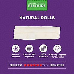 Treatly American Sourced Beefhide Rolls 4 to 5-in Natural Flavor Dog Chews, 10 count slide 2 of 9