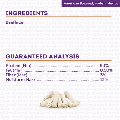 Show full view: Treatly American Sourced Beefhide Rolls 4 to 5-in Natural Flavor Dog Chews, 10 count slide 6 of 10