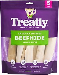 Treatly American Sourced Beefhide Rolls 4 to 5-in Natural Flavor Dog Chews, 16 count