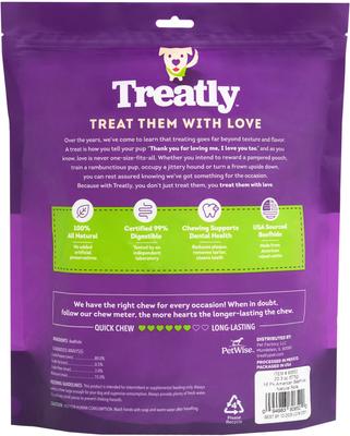 Show full view: Treatly American Sourced Beefhide Rolls 4 to 5-in Natural Flavor Dog Chews, 16 count slide 3 of 10