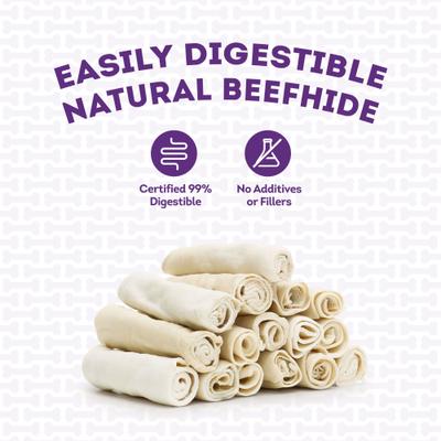 Show full view: Treatly American Sourced Beefhide Rolls 4 to 5-in Natural Flavor Dog Chews, 16 count slide 8 of 10