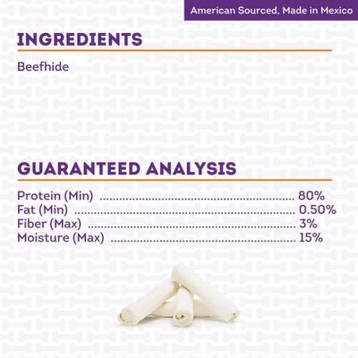 Show full view: Treatly American Sourced Beefhide Rolls 6 to 7-in Natural Flavor Dog Chews, 4 count slide 6 of 10