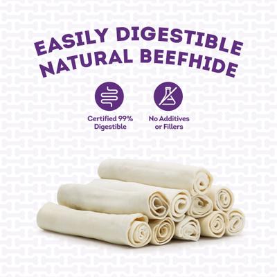 Show full view: Treatly American Sourced Beefhide Rolls 8 to 9-in Natural Flavor Dog Chews, 10 count slide 8 of 10