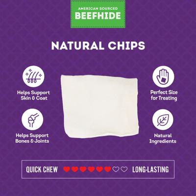 Show full view: Treatly American Sourced Beefhide Chips Natural Flavor Dog Chews, 22-oz bag slide 5 of 10